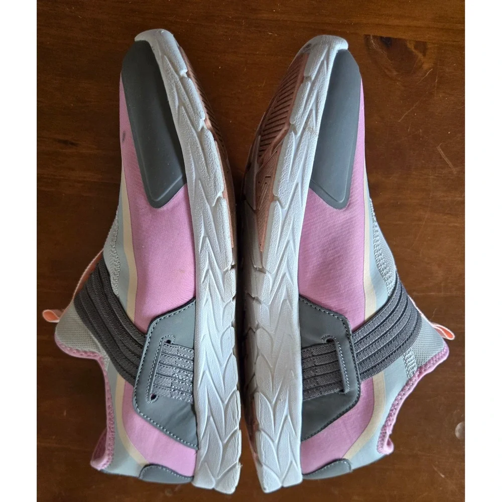 Vionic Vayda Womens 9 Wide Pink Grey Slip On Walking Sneakers Orthotic Shoes